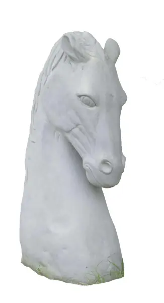 Product image 2 of the product “Head of a Horse made from Riverstone, looking down. 205cm Height. ”